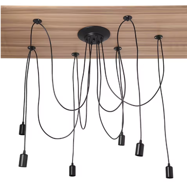 Industriële 6-Lichts Hanglamp – Vintage Plafondlamp E27 Fitting
