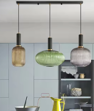 Retro Glazen Hanglamp – Kleurrijk Design met LED E27 Fitting