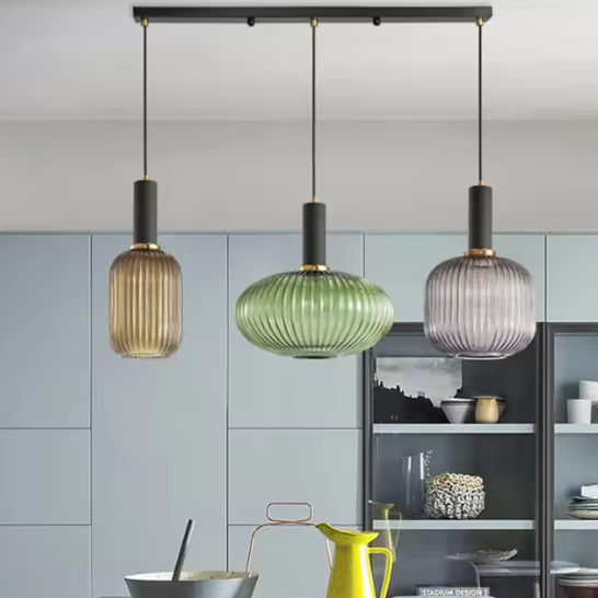 Retro Glazen Hanglamp – Kleurrijk Design met LED E27 Fitting