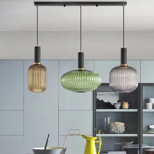 Retro Glazen Hanglamp – Kleurrijk Design met LED E27 Fitting