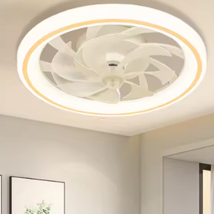 Slimme Plafondventilator met LED Verlichting – Intrekbare Bladen & Afstandsbediening, 48 cm