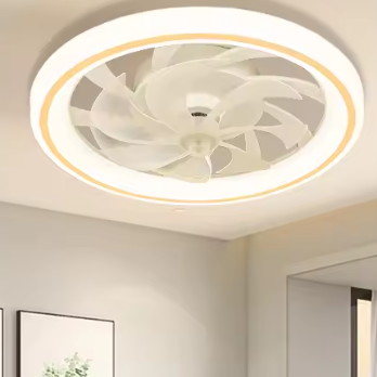 Slimme Plafondventilator met LED Verlichting – Intrekbare Bladen & Afstandsbediening, 48 cm
