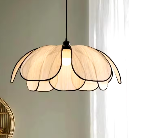 Vintage Lotus Hanglamp – Handgeweven Kroonluchter voor Eetkamer & Woonkamer