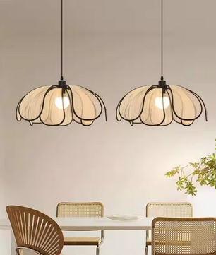 Vintage Lotus Hanglamp – Handgeweven Kroonluchter voor Eetkamer & Woonkamer