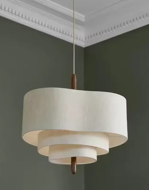 Wabi Sabi Plafondlamp – Stoffen Kroonluchter met LED E27, Japans Minimalistisch Design