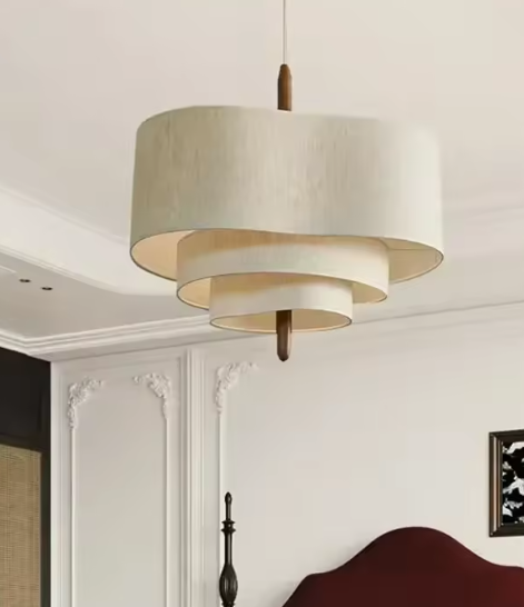 Wabi Sabi Plafondlamp – Stoffen Kroonluchter met LED E27, Japans Minimalistisch Design