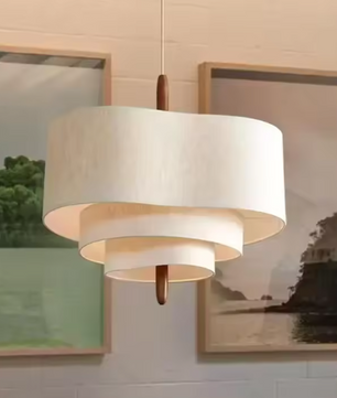 Wabi Sabi Plafondlamp – Stoffen Kroonluchter met LED E27, Japans Minimalistisch Design