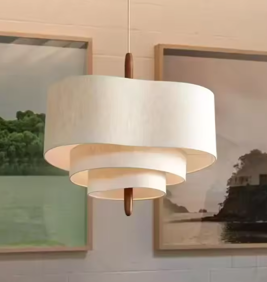 Wabi Sabi Plafondlamp – Stoffen Kroonluchter met LED E27, Japans Minimalistisch Design