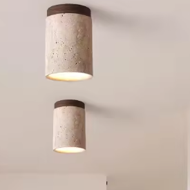 Travertijn Plafondlamp – Moderne Stenen Inbouwlamp voor Hal & Slaapkamer