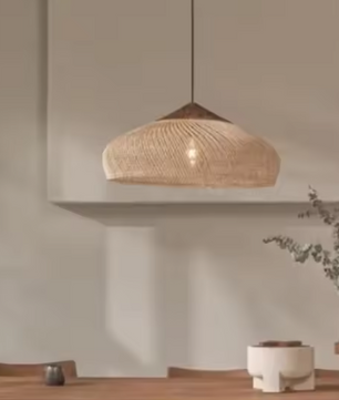 Boheemse Rotan Hanglamp – Handgeweven Rieten Kroonluchter met E27 Fitting, Scandinavisch Design