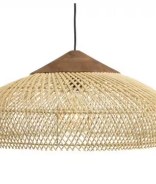 Boheemse Rotan Hanglamp – Handgeweven Rieten Kroonluchter met E27 Fitting, Scandinavisch Design