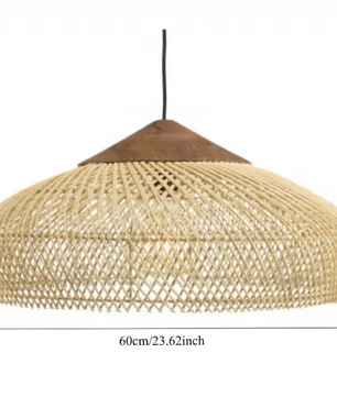 Boheemse Rotan Hanglamp – Handgeweven Rieten Kroonluchter met E27 Fitting, Scandinavisch Design
