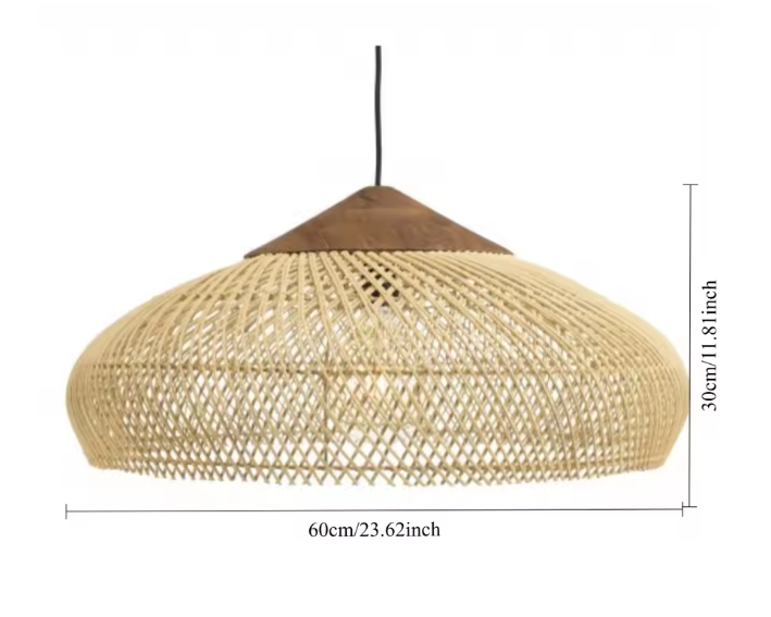 Boheemse Rotan Hanglamp – Handgeweven Rieten Kroonluchter met E27 Fitting, Scandinavisch Design