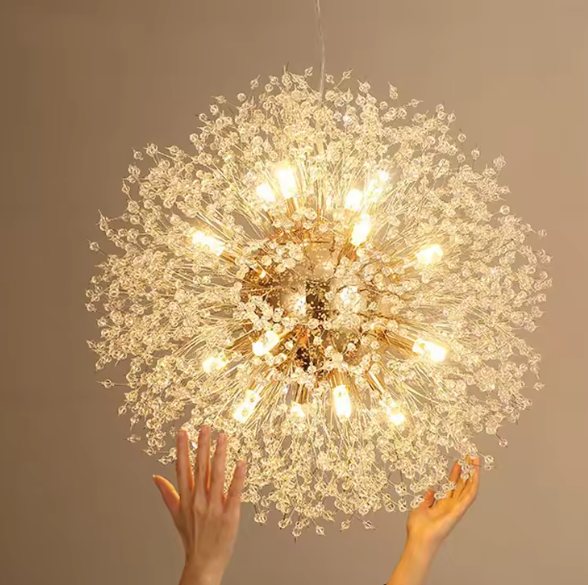 Moderne Paardenbloem LED Hanglamp – Acryl Sterrenhemel Design & Vuurbal Effect