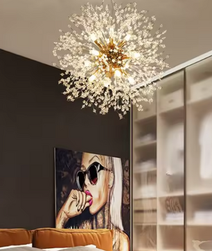 Moderne Paardenbloem LED Hanglamp – Acryl Sterrenhemel Design & Vuurbal Effect