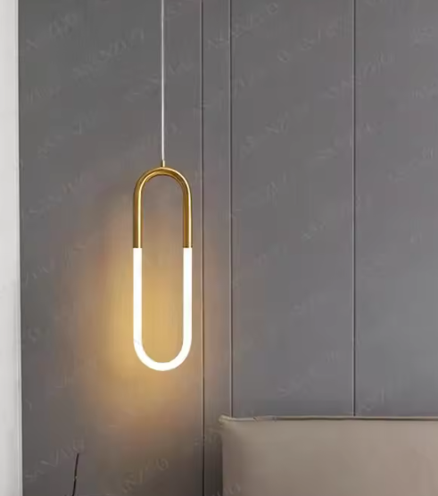 Moderne Messing LED Hanglamp – U-Vormige Buis, Stijlvol & Minimalistisch