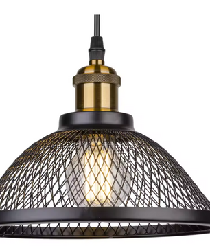 Vintage Retro Zwarte Hanglamp – Industriële Net-Cage Stijl, E27 LED Armatuur