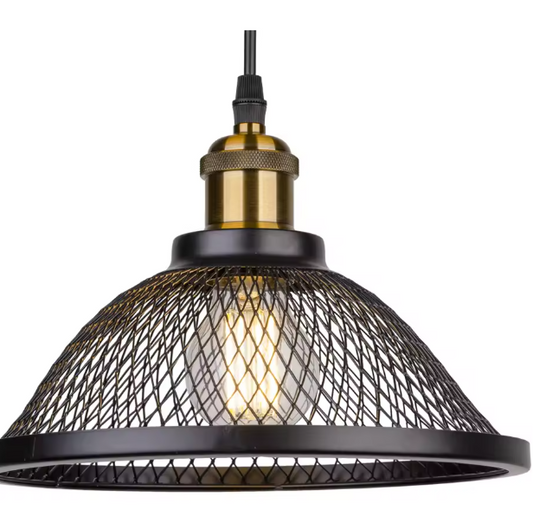 Vintage Retro Zwarte Hanglamp – Industriële Net-Cage Stijl, E27 LED Armatuur