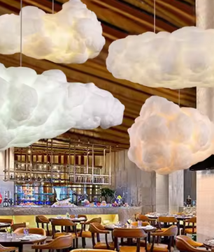 Wolk Hanglamp – Moderne LED Kroonluchter van Space-Katoen, Sfeervol en Uniek
