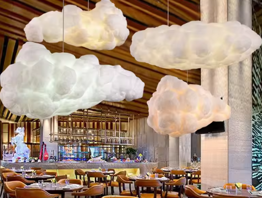 Wolk Hanglamp – Moderne LED Kroonluchter van Space-Katoen, Sfeervol en Uniek