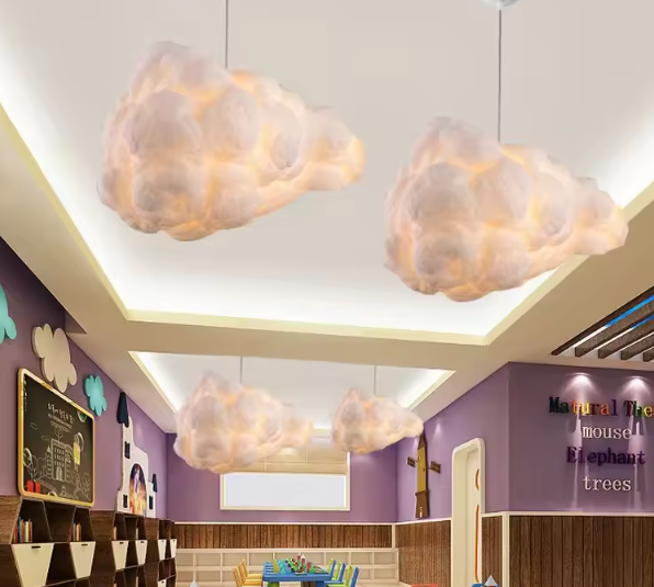 Wolk Hanglamp – Moderne LED Kroonluchter van Space-Katoen, Sfeervol en Uniek