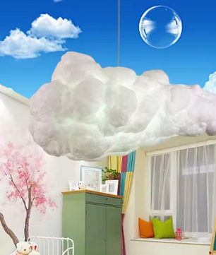 Wolk Hanglamp – Moderne LED Kroonluchter van Space-Katoen, Sfeervol en Uniek