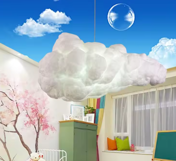 Wolk Hanglamp – Moderne LED Kroonluchter van Space-Katoen, Sfeervol en Uniek
