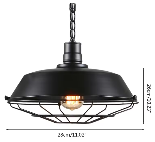 Industriële Retro Hanglamp – Vintage IJzeren Plafondlamp, E27 Fitting