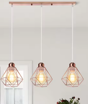 Vintage Industriële Hanglamp – Smeedijzeren Diamant Design, Modern en Stijlvol