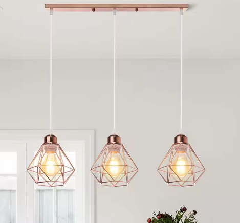 Vintage Industriële Hanglamp – Smeedijzeren Diamant Design, Modern en Stijlvol