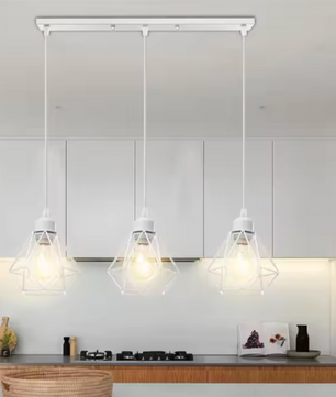 Vintage Industriële Hanglamp – Smeedijzeren Diamant Design, Modern en Stijlvol