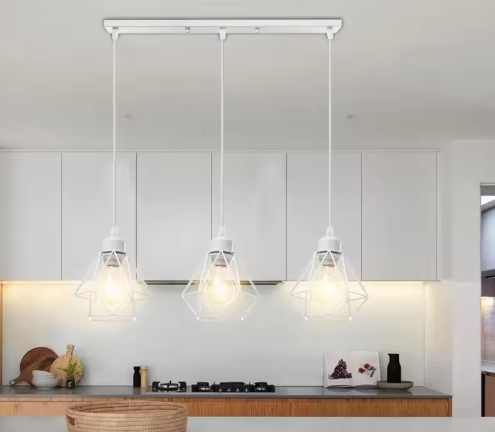Vintage Industriële Hanglamp – Smeedijzeren Diamant Design, Modern en Stijlvol