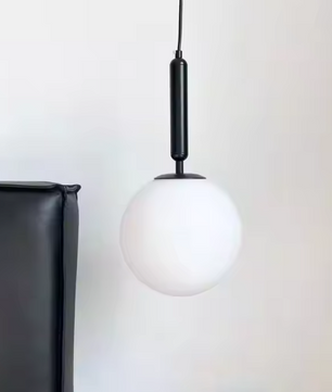 Moderne Glazen Bol Hanglamp – LED Armatuur met Aluminium & Glas, Stijlvol en Sfeervol