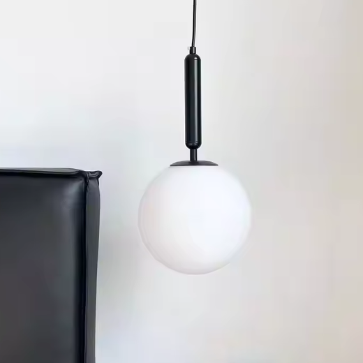 Moderne Glazen Bol Hanglamp – LED Armatuur met Aluminium & Glas, Stijlvol en Sfeervol