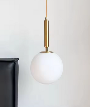 Moderne Glazen Bol Hanglamp – LED Armatuur met Aluminium & Glas, Stijlvol en Sfeervol