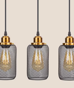 Zwarte Vintage Kooi Hanglamp – Industriële E27 Plafondlamp voor Café, Bar & Woonkamer