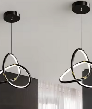 Glanzende LED Hanglamp – Moderne Plafondlamp met 3 Lichtkleuren, Acryl & Metaal
