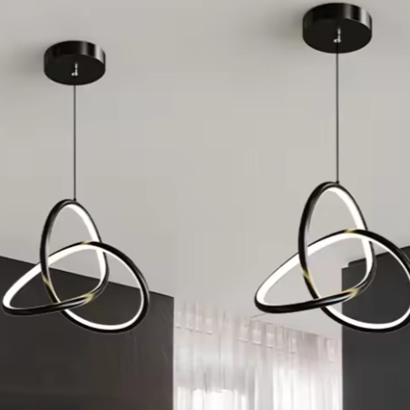 Glanzende LED Hanglamp – Moderne Plafondlamp met 3 Lichtkleuren, Acryl & Metaal