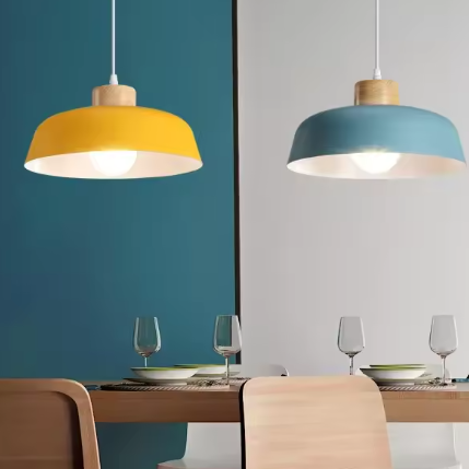 Scandinavische Houten Hanglamp – Moderne Macaron Plafondlamp voor Woonkamer, Slaapkamer & Studeerkamer