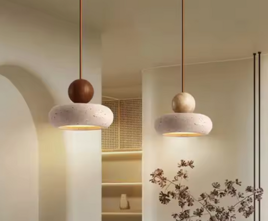 Vintage Hanglamp met Gele Agaatsteen – Unieke Sfeerverlichting voor Slaapkamer & Restaurant