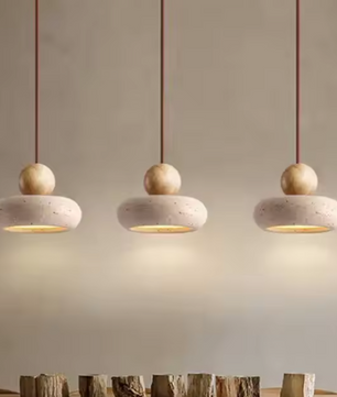 Vintage Hanglamp met Gele Agaatsteen – Unieke Sfeerverlichting voor Slaapkamer & Restaurant