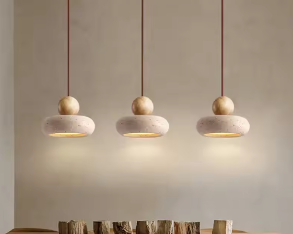 Vintage Hanglamp met Gele Agaatsteen – Unieke Sfeerverlichting voor Slaapkamer & Restaurant