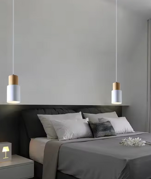 Nordic Moderne LED Hanglamp – Aluminium & Hout Plafondlamp voor Keuken, Bar & Woonkamer