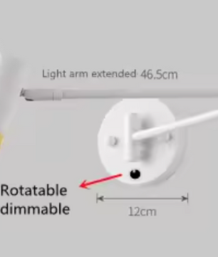 Dimbare LED Wandlamp – Moderne Opklapbare Leeslamp met Telescopische Arm