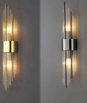 Luxe Gouden LED Wandlamp – RVS & Kristal Binnenverlichting, Modern & Elegant