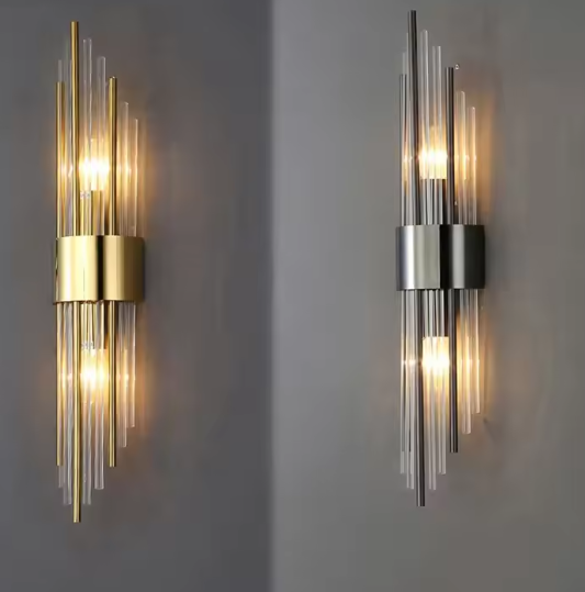 Luxe Gouden LED Wandlamp – RVS & Kristal Binnenverlichting, Modern & Elegant