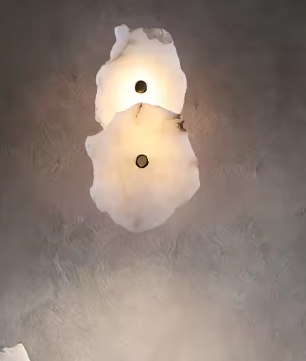 Moderne Marmeren Wandlamp – Luxe Albast & Massief Koper, Elegant en Tijdloos