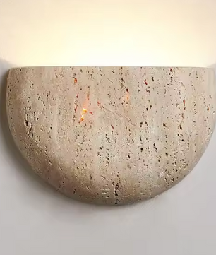 Wabi-Sabi Steen Wandlamp – Retro & Sfeervolle Muurverlichting