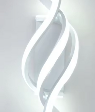 Gebogen LED Wandlamp – Spiraal Design van Aluminium & Siliconen, Modern en Sfeervol