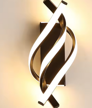 Gebogen LED Wandlamp – Spiraal Design van Aluminium & Siliconen, Modern en Sfeervol
